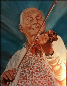 Portrait peint de Stéphane Grappelli