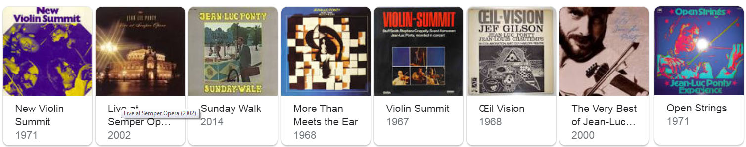 jean Luc Ponty discographie