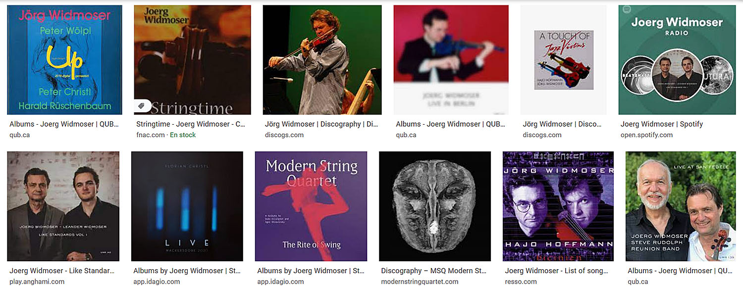 Jorg Widmoser discographie