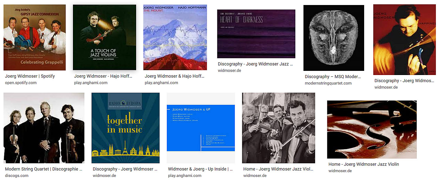 Jorg Widmoser discographie suite